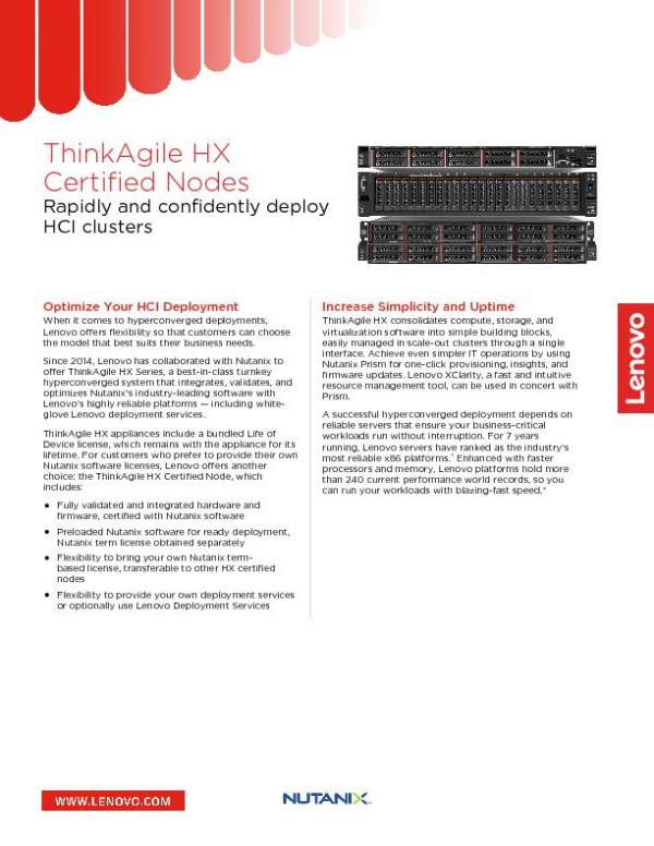  ThinkAgile HX Certified Nodes