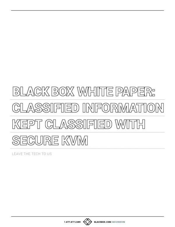 Classified Information Kept Classified with Secure KVM