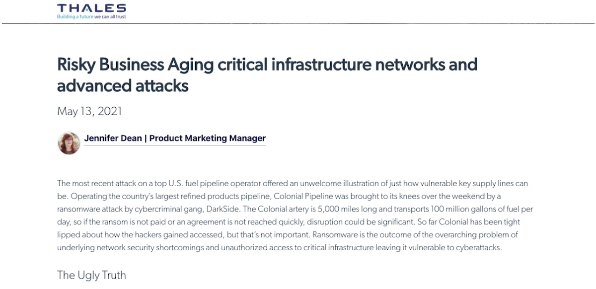 Risky Business – Aging critical infrastructure networks and advanced attacks