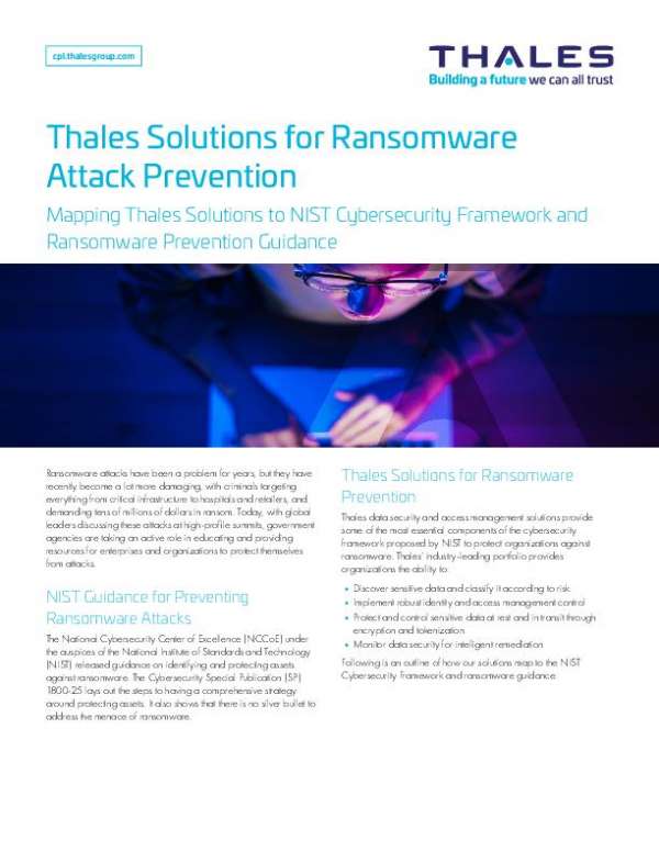 Thales Solutions for Ransomware Attack Prevention