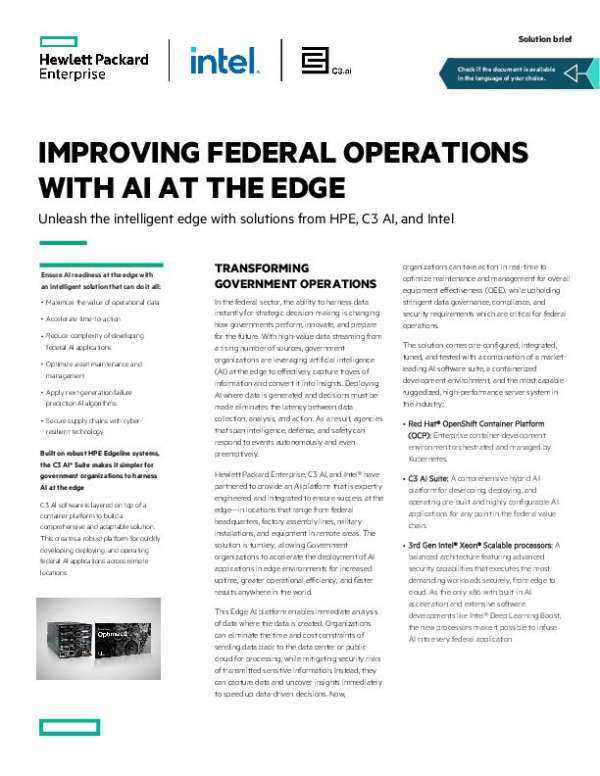 Improving Federal Operations With AI at the Edge
