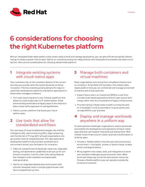 6 Considerations for Choosing the Right Kubernetes Platform