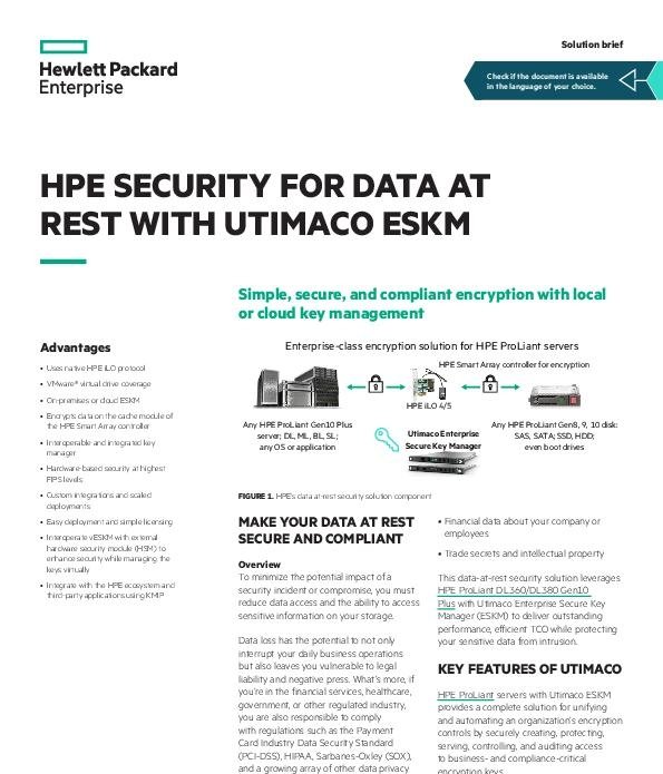 HPE Security for Data at Rest with Ultimaco ESKM