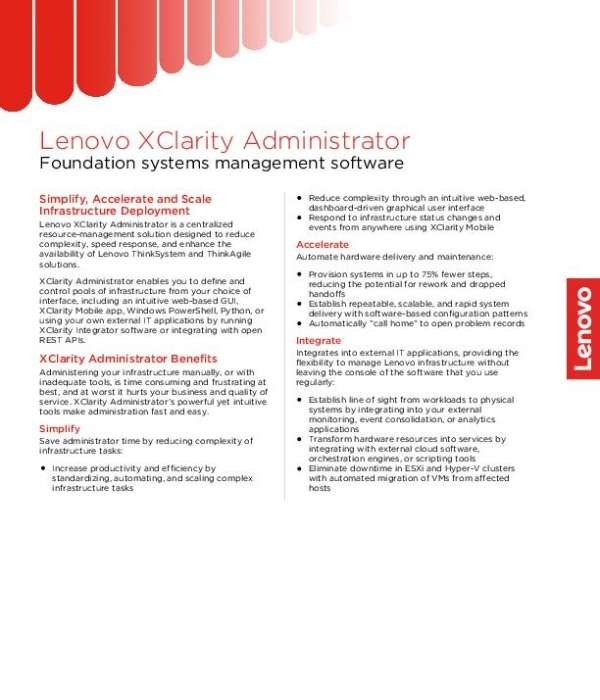 Lenovo XClarity: Foundational Systems Management Software