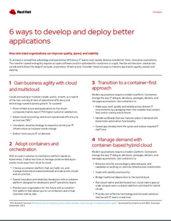 6 ways to develop and deploy better applications