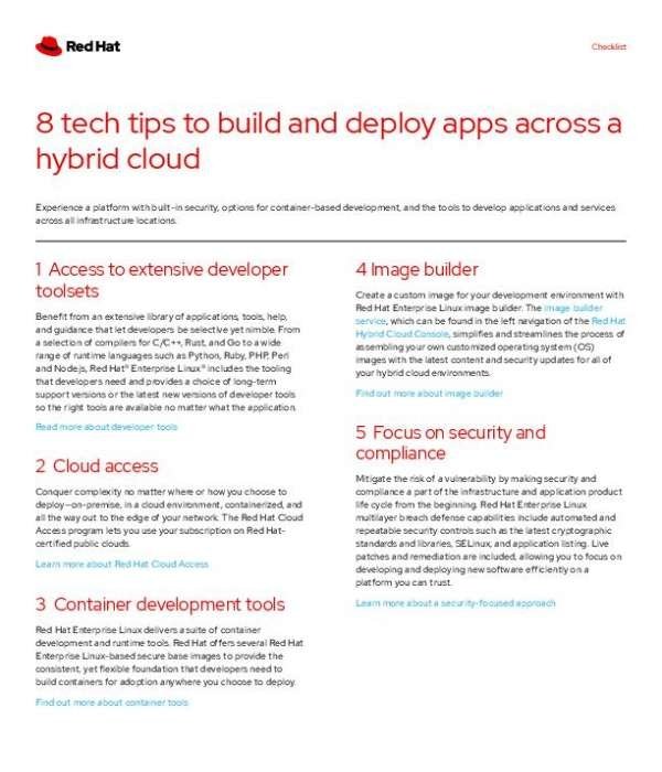 8 tech tips to build and deploy apps across a hybrid cloud