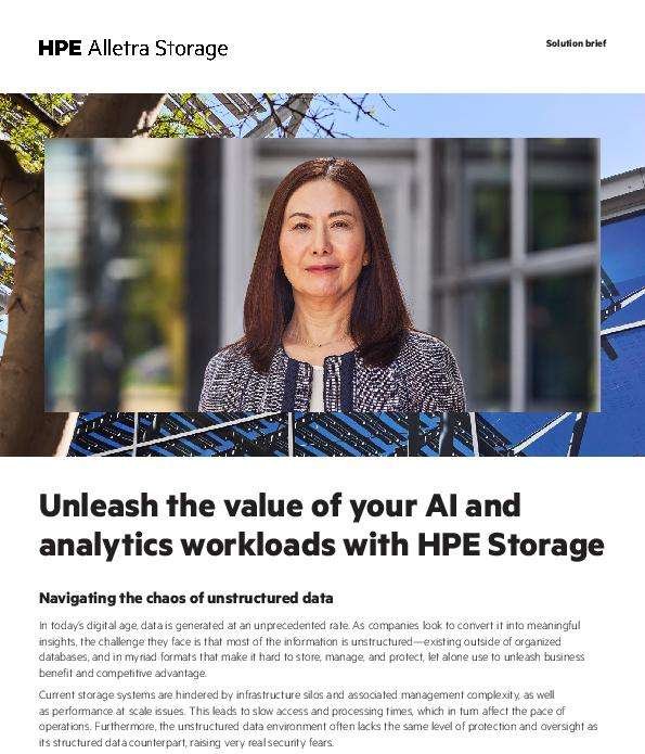 Unleash the value of your AI and analytics workloads with HPE Storage