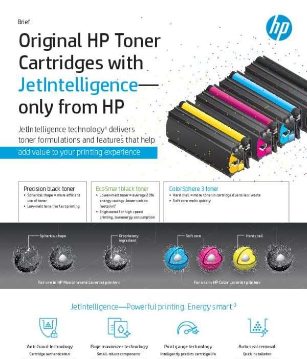 Original HP Toner Cartridges with JetIntelligence—Only From HP