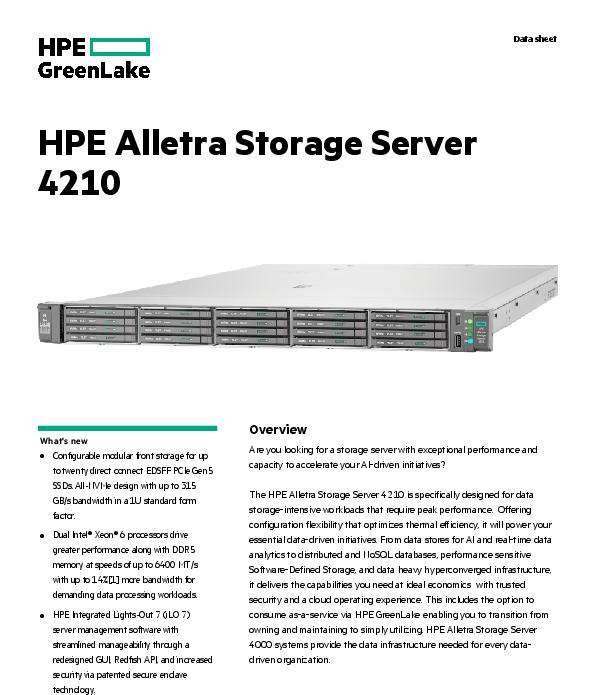 HPE Alletra Storage Server 4210 Data sheet