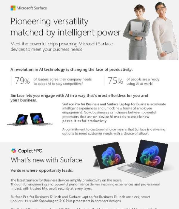 Surface for SMB – Device Comparison Flyer