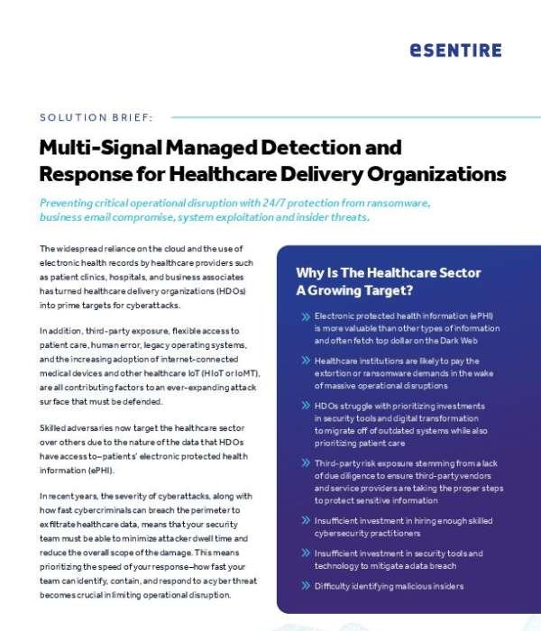 Multi-Signal MDR for Healthcare Delivery Organizations