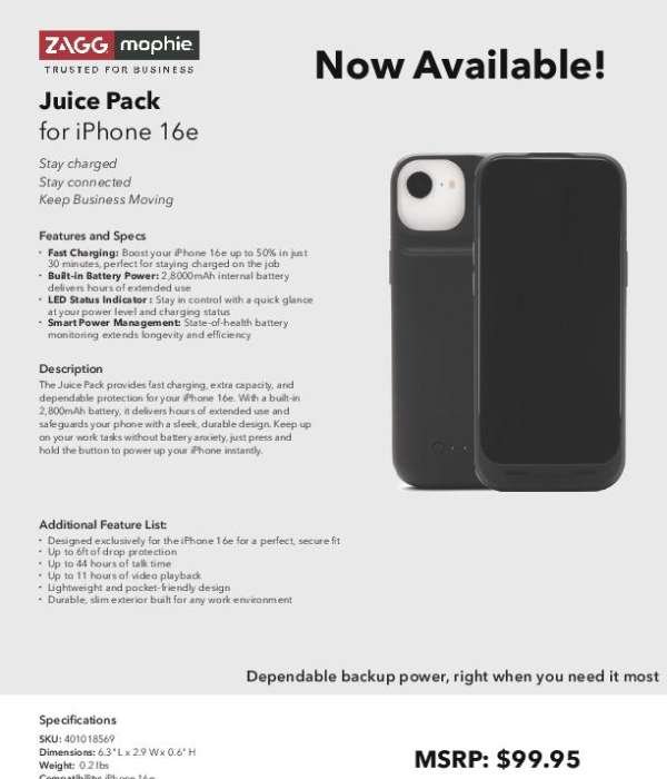 Juice Pack for iPhone 16e