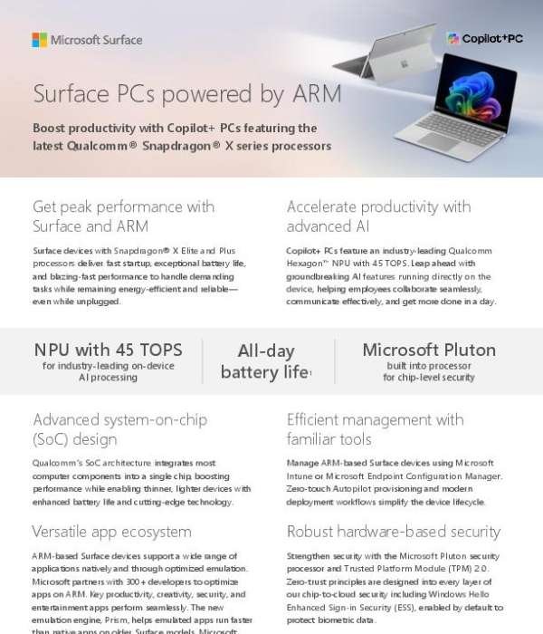 Surface PCs powered by ARM