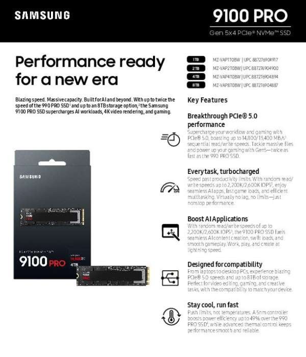 Samsung 9100 PRO SSD Datasheet