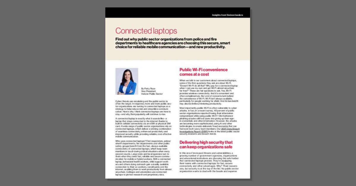 Connected Laptops – Public Sector Solution Brief