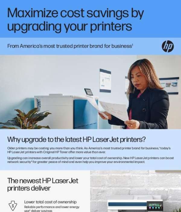 Maximize cost savings by upgrading your printers