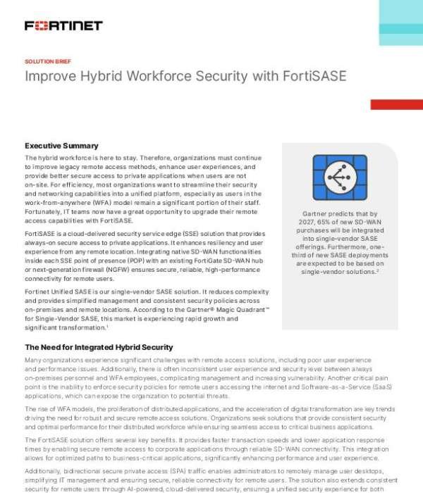 Improve Hybrid Workforce Security with FortiSASE