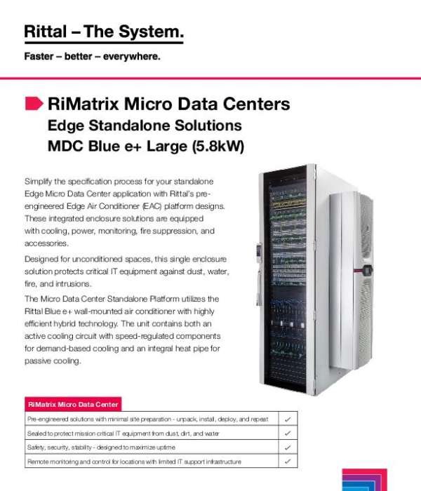 RiMatrix Micro Data Centers Edge Standalone Solutions MDC Blue e+ Large (5.8kW)