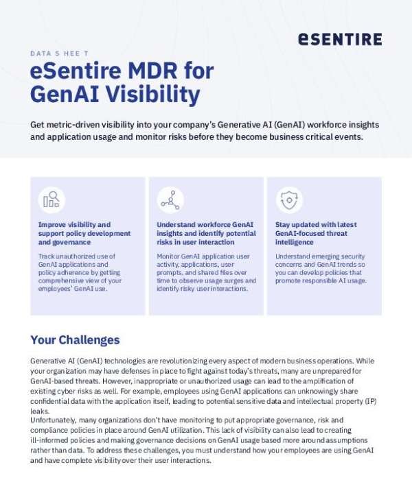 eSentire MDR for GenAI Visibility
