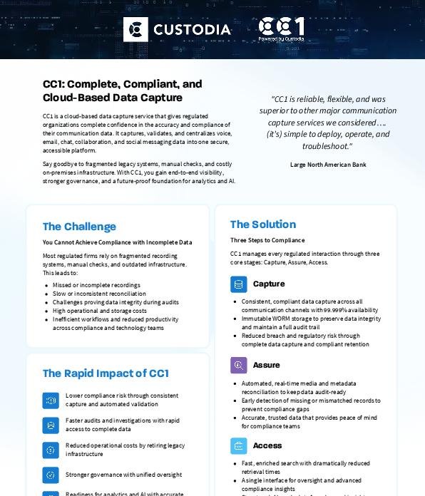 CC1: Complete, Compliant, and Cloud-Based Data Capture