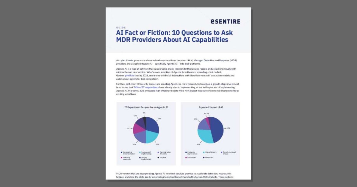 GUIDE AI Fact or Fiction: 10 Questions to Ask MDR Providers About AI Capabilities