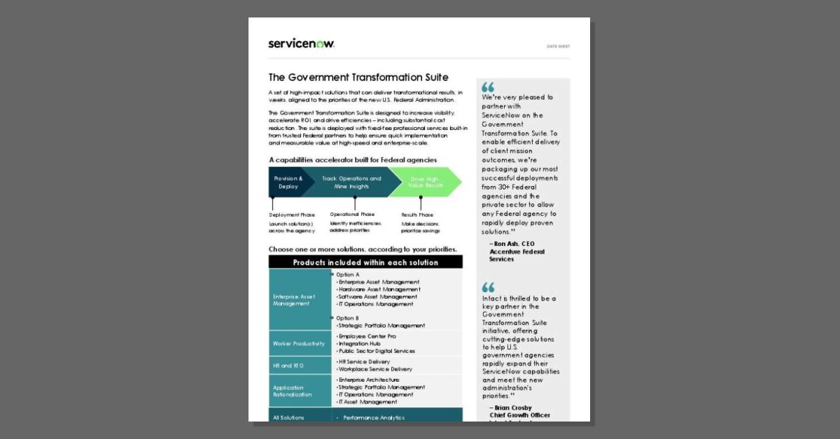 The Government Transformation Suite