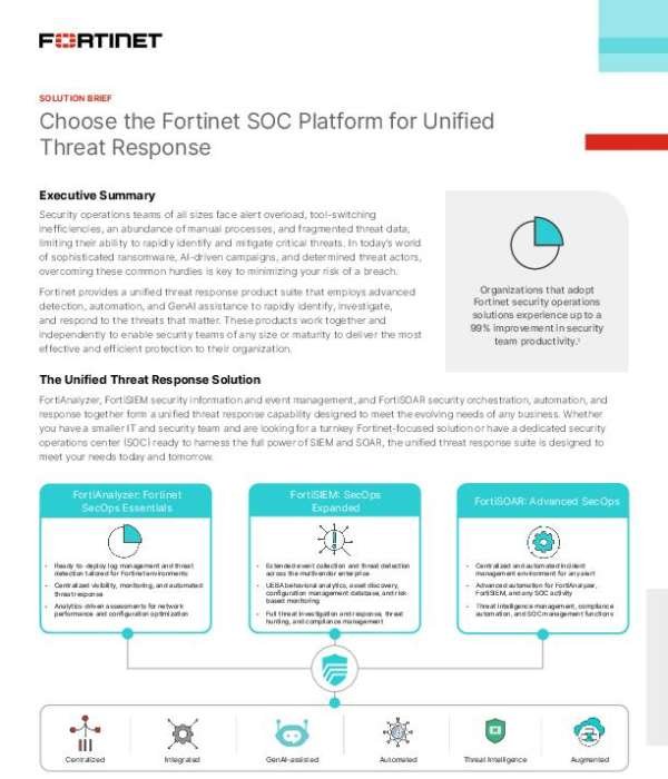 Choosing the Fortinet SOC Platform for Unified Threat Response