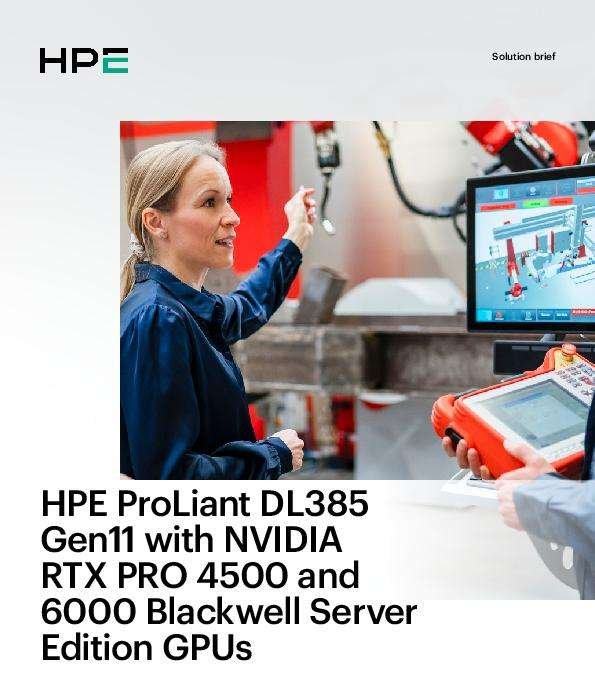 HPE ProLiant DL385 Gen11 with NVIDIA RTX PRO 4500 and 6000 Blackwell Server Edition GPUs